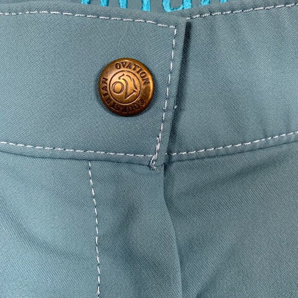 Ovation Aqua-X Silicone Knee Patch Breeches Size 30 R blue silicone equestrian - Picture 4 of 12